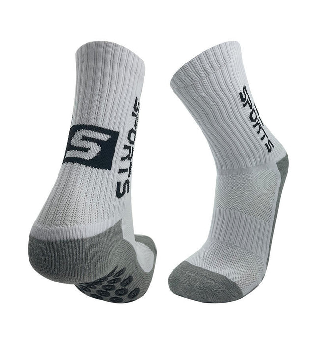 Mid-Calf Professional Sports Socks, Non-Slip, Breathable, Sweat-Absorbent, Fresh Style, Football Socks, Running Casual Towel-Soled Badminton Socks