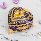 Jewelry box heart-shaped rose royal blue