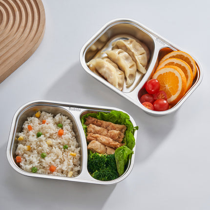 Hongjun Da 304 Stainless Steel Dinner Plate with Cartoon Patterns, Children's Dinner Plate, Kindergarten Divided Plate, Baby Food Plate