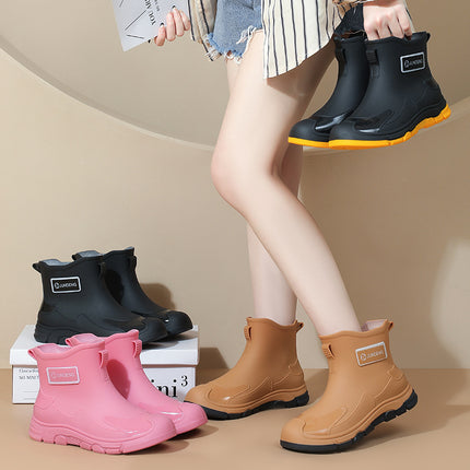 Fashionable Men's and Women's Rain Boots Short-Tube New Water Shoes Couple Rain Boots Non-Slip Waterproof Kitchen Car Wash Fishing Shoes Cross-Border Batch