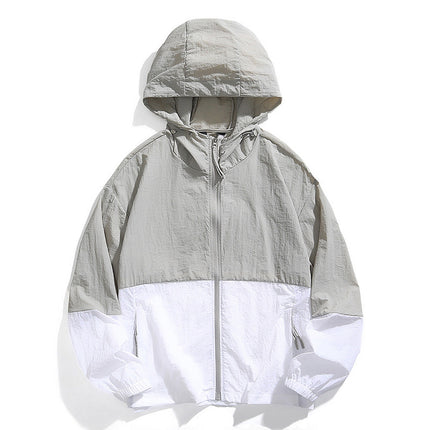 Ice Silk Cool Sun Protection Clothing Men's Summer Hooded Jacket Men's Youth Thin Breathable Fishing Outdoor Sun Protection Clothing
