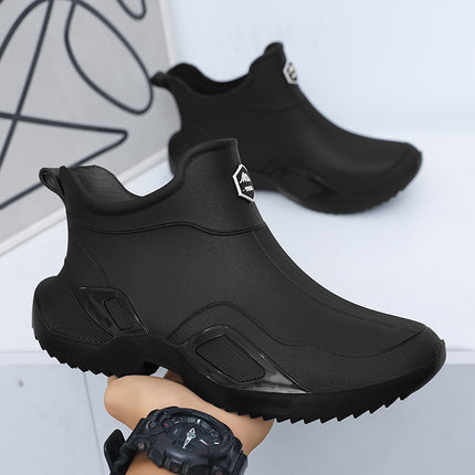 New Rain Boots Short-Tube Men's Adult Waterproof Shoes Women's Rain Boots Non-Slip Wear-Resistant Rubber Shoes Kitchen Fashion Fishing Water Boots