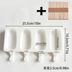 4 consecutive oval ice cream-white with wooden stick
