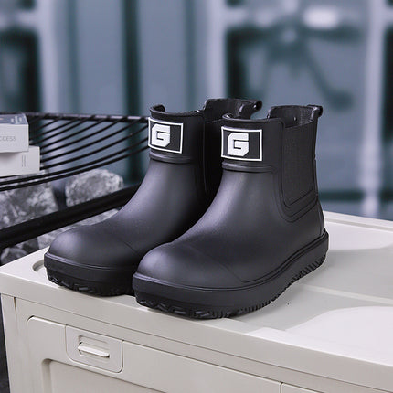 Cross-Border European and American Style Rain Boots, High-Top Men's Rain Boots, Outdoor Waterproof Rubber Shoes, Environmentally Friendly Material Water Shoes, Outdoor Functional