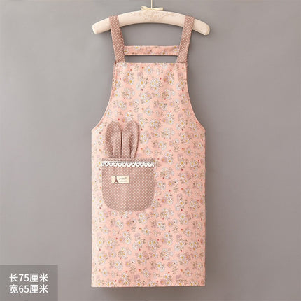 Factory Direct Sales New Kitchen Household Cooking Canvas Cotton Apron Lace Cute Hand-Wipeable Suspenders Pure Cotton for Women