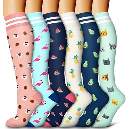 32 6 pairs of Amazon cross-border compression socks suit stockings sports running fitness compression socks calf socks