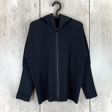 Miyake Clothes House Men's Pleated Zipper Cardigan Jacket Hoodie Sweater Jacket Loose Casual Autumn and Winter JL106