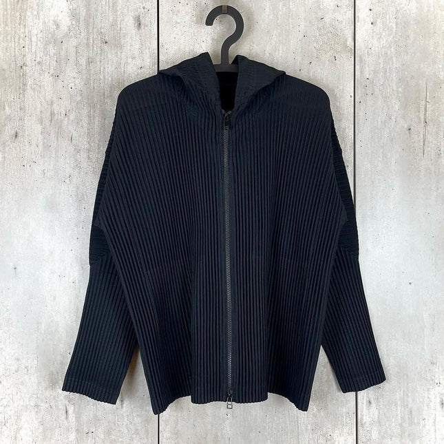 Miyake Clothes House Men's Pleated Zipper Cardigan Jacket Hoodie Sweater Jacket Loose Casual Autumn and Winter JL106