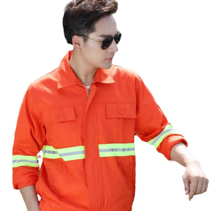 Sanitation Cleaning Reflective Strip Work Clothes Construction Site Government Landscaping Long-Sleeved Suit Labor Protection Clothing Reflective Safety