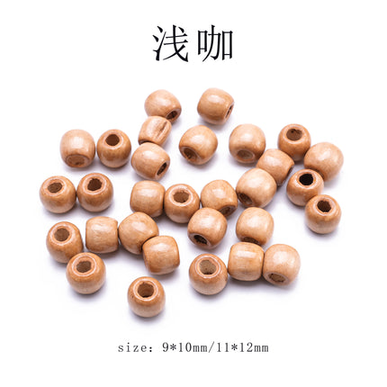 Natural Wooden Beads, Round Abacus Beads, Large Hole Beads, Loose Beads, Handmade DIY Jewelry, Mobile Phone Chain Accessories, Beading Accessories