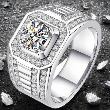 Cross-Border Popular Alloy Ring Accessories, His and Hers Couple Diamond Rings, Zircon Engagement Rings, Starting from One Piece