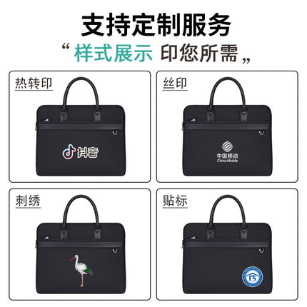 Business Document Waterproof Briefcase Canvas Briefcase Men's Handbag Document Bag Information Bag Large Capacity Printing