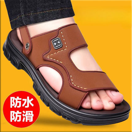 2025 New Men's Sandals Casual Outdoor Non-Slip Breathable Wear-Resistant Beach Bathing Driving Slippers Dropshipping