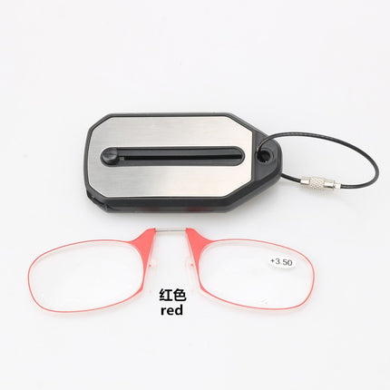 Cross-border new retractable clip nose reading glasses personalized fashion mini convenient reading keychain reading glasses trend