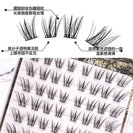[6 Rows of Glue-Free] New Chinese Style Qingqiu Fox New Soft New Fox False Eyelashes Natural Photogenic Oblique Flying Style