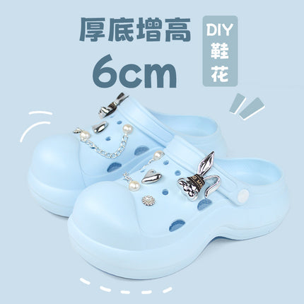 Qida Shun Outdoor Clogs for Women, High-Heeled Sandals for Girls, Beach Shoes, Summer DIY Garden Shoes