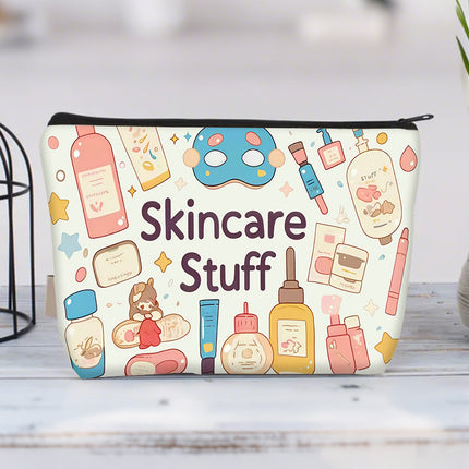 Cross-border Hot Selling Printed Canvas Cosmetic Bag Women Clutch Bag Student Zipper Pencil Case Wholesale Large Capacity Storage Bag