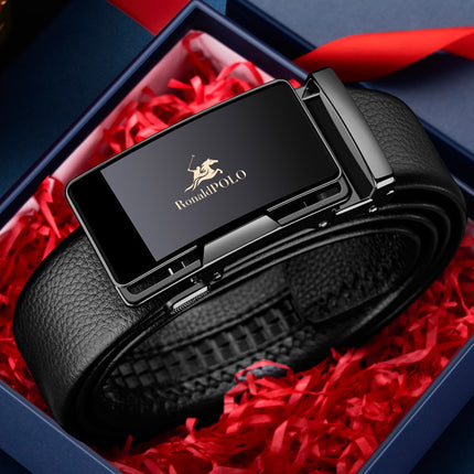 Platinum Paul Leather Men's Belt Top Layer Cowhide Automatic Buckle Business Casual Belt High-end Trousers Wholesale