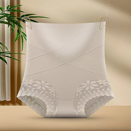 New High Waist Belly Hip-lifting Panties Women's Lace Sexy Seamless Shaped Breathable Leggings Safety Pants Briefs
