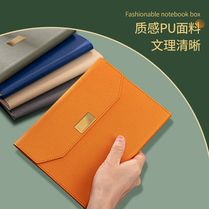 Engravable Triplex Notebook Customized Logo Business Notebook Office Horizontal Line Gift Box suit Notepad