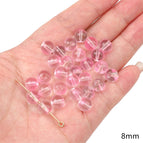 20 pieces/bag / Transparent round bead 8mm aperture about 1mm transparent powder