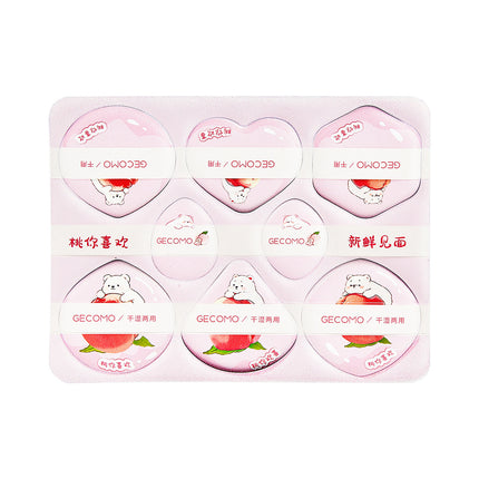 Gecomo Picking Powder Puff Peach Series Wet and Dry Skin Friendly Long-Lasting Makeup Non-Eating Powder Skin Friendly Soft Beauty Egg