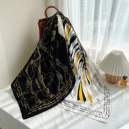 130cm European and American fashion style Ancient Flying Horse women's decorative travel warm shawl sunscreen scarf large square towel wholesale