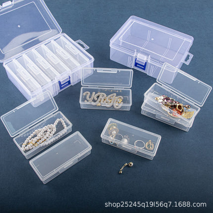 Transparent Rectangular Plastic Box DIY Pill Seed Beads Jewelry Nail Art Classification Material Storage and Organization Box