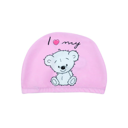 Cartoon Children's Swimming Cap Printed Cute Fashionable Cloth Cap for Boys and Girls Comfortable Non-Stretching Swimming Cap Cloth Cap Quick-Drying