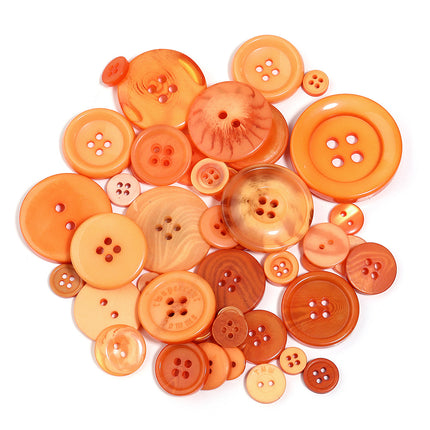 Resin round four eye color buttons handmade DIY mixed buttons making button painting button flower material bag