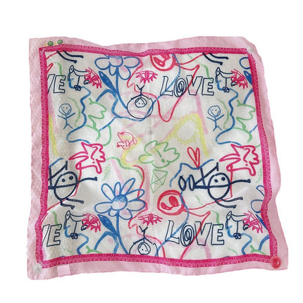 Celebrity style cotton and linen square scarf women's 58cm lightweight breathable small scarf Beautiful atmosphere photography accessories headscarf