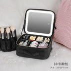[Small size Black] full screen mirror + LED lamp ring