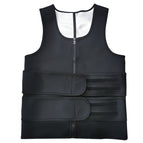 Men's Silver Coated Double Belt Zipper Vest Black / 3XL