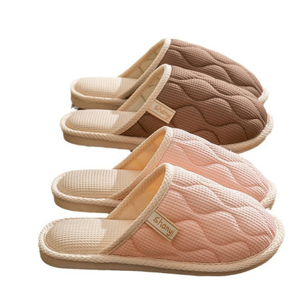 Spring and Autumn Cotton Slippers for Women, All Seasons, Winter, Indoor Home Use, Cotton and Linen Non-Slip Home Couple Wholesale Hemp Slippers for Men