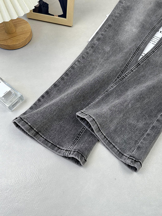 Micro Flare Jeans Women's High Waist 2024 New Spring and Autumn Tight Slimming Stretch Straight Loose Trendy Mop Pants