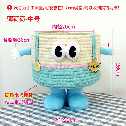 Cartoon Bigfoot Little Monster Storage Basket for Miscellaneous Snacks Large Dopamine Lamb Velvet Cute Storage Basket