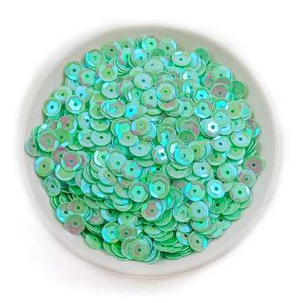6MM round curved surface hole PVC sequins jewelry accessories concave and convex surface wholesale flat bottom hexagonal sewing clothing beads