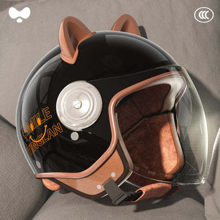 Cute Winter Warm Motorcycle Helmet for Children, Parent-Child Electric Bike Helmet for Girls, 3C Certified, Boys' Safety Helmet