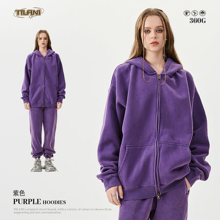 Tilani Men's Sweatshirt and Sweatpants Set Cross-Border Trendy Brand Hoodie Autumn and Winter Velvet Thickeneded Men's Two-Piece Set