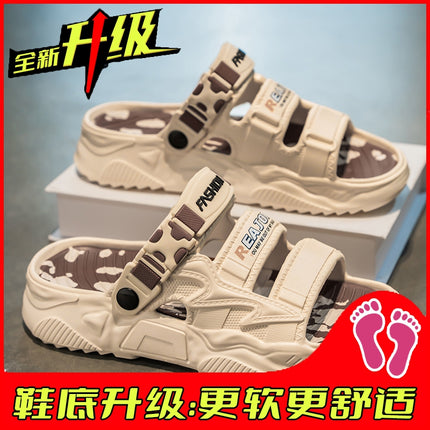 Men's Summer Slippers for Outdoor Wear, Comfortable for Driving and Outdoor Activities, Large Size 45 Beach Sandals