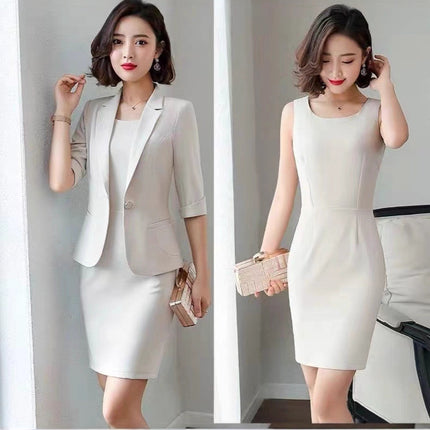 Original Authentic Professional Suit for Women, Spring & Fall Suit Skirt, Women's Dress, Two-Piece Set, Slim Formal Work Clothes for Women