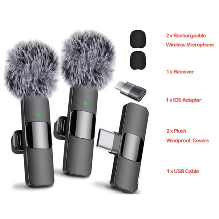 Cross-border new wireless collar clip microphone factory portable audio video recording mini K1 microphone
