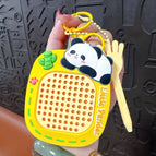 Yellow-bamboo panda decompression magnetic steel ball drawing board