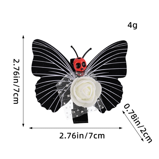 Cross Border Halloween Skull Butterfly Hairpin Festival Funny Headwear Party Cos Dress Up Side Duckbill Clip Decoration