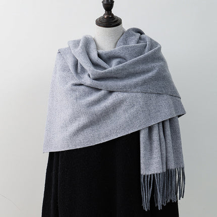 Wool Scarf Korean Style Double-Sided Scarf for Women Autumn and Winter Warm Men's Shawl Versatile Cashmere Scarf Wholesale
