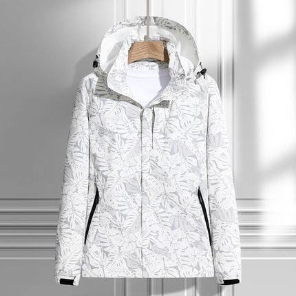 Printed Jacket Thin Windproof and Waterproof Jacket Outdoor Mountaineering Suit Spring and Autumn Couple's 6266 Maple Leaf Jacket