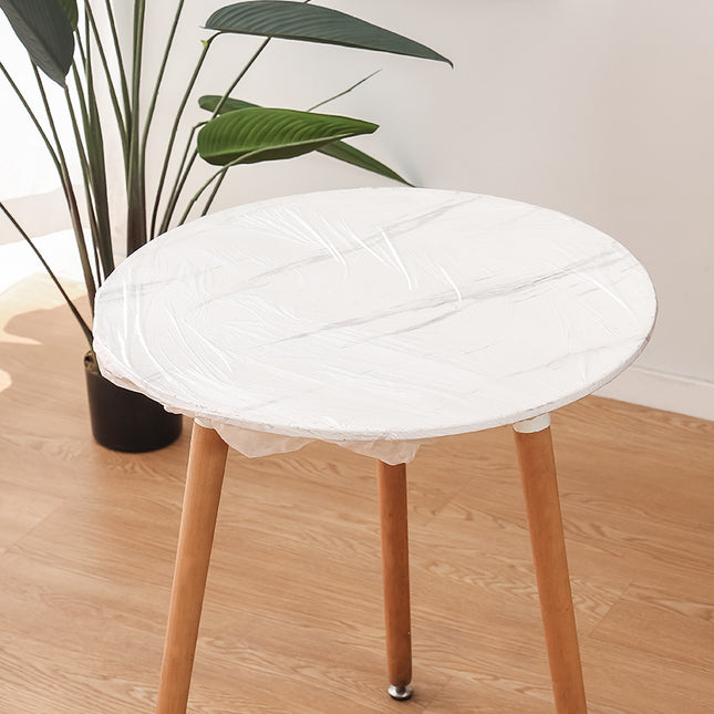 Disposable drawstring tablecloth with elastic waterproof oil-proof disposable thickened food grade dinner mat plastic film tablecloth