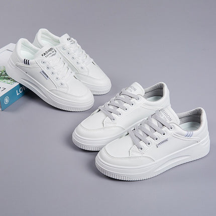 2026 Hot-Selling Spring and Autumn Lightweight White Sneakers with Leather Surface, Height-Increasing Soft Sole, Breathable Thick-Soled Sports Casual Shoes for Women
