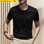 Short t-shirt with hot rhinestones h6651 black / M (recommended 50-60kg )