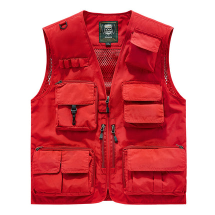 A minimum order work uniform vest custom logo emergency management communication security personnel tooling vest printing